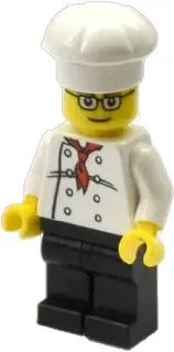 CTY0502:  Chef - White Torso with 8 Buttons, Black Legs, Glasses