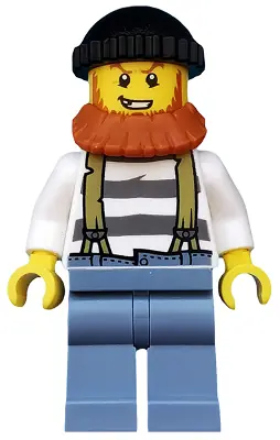 CTY0513:  Swamp Police - Crook Male with Black Knit Cap and Dark Orange Beard