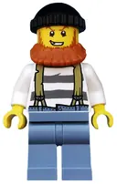 Minifigurka: CTY0513:  Swamp Police - Crook Male with Black Knit Cap and Dark Orange Beard