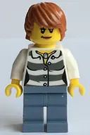 Minifigurka: CTY0514:  Swamp Police - Crook Female with Dark Orange Hair
