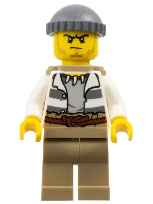 CTY0522:  Swamp Police - Crook Male with Dark Bluish Gray Knit Cap and Backpack
