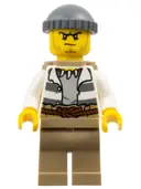 Minifigurka: CTY0522:  Swamp Police - Crook Male with Dark Bluish Gray Knit Cap and Backpack