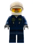 Minifigurka: CTY0535:  Swamp Police - Helicopter Pilot, Dark Blue Flight Suit with Badge, Helmet, Plain Hips and Legs