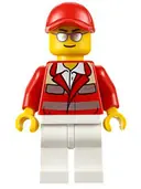 Minifigurka: CTY0608:  Paramedic - Red Uniform, Male, Red Short Bill Cap