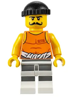 CTY0612:  Police - Jail Prisoner 92116 Undershirt, Striped Legs, Black Knit Cap