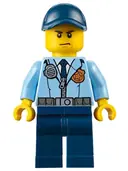 Minifigurka: CTY0616:  Police - City Officer, Jacket with Dark Blue Tie and Gold Badge, Dark Blue Legs, Dark Blue Cap