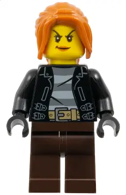 CTY0631:  Police - City Bandit Crook Female, Dark Orange Hair