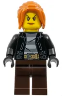 Minifigurka: CTY0631:  Police - City Bandit Crook Female, Dark Orange Hair