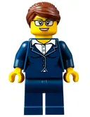 Minifigurka: CTY0656:  Businesswoman - Dark Blue Pants Suit, Glasses