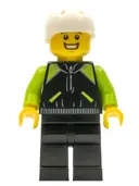 Minifigurka: CTY0658:  Cyclist - Lime and Black Jacket