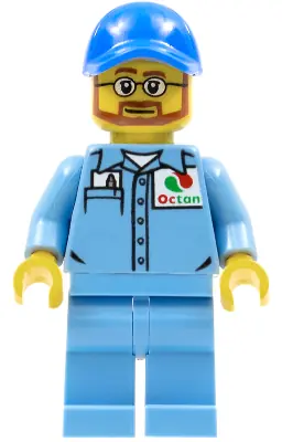 CTY0673:  Medium Blue Uniform Shirt with Pocket and Octan Logo, Medium Blue Legs, Blue Cap with Hole