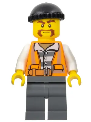 CTY0701:  Police - City Bandit Male, Black Knit Cap, Moustache Handlebar