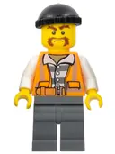 Minifigurka: CTY0701:  Police - City Bandit Male, Black Knit Cap, Moustache Handlebar