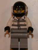 Minifigurka: CTY0751:  Police - Jail Prisoner 86753 Prison Stripes, Black Helmet with Visor