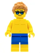 Minifigurka: CTY0760:  Beachgoer - Blue Male Swim Trunks and Sunglasses