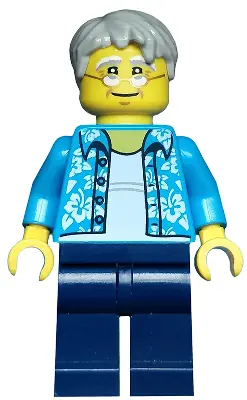 CTY0762:  Beachgoer - Gray Male Hair, Glasses and Hawaiian Shirt