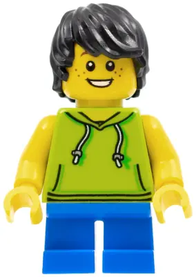 CTY0771:  Beachgoer - Boy, Lime Hoodie and Blue Legs