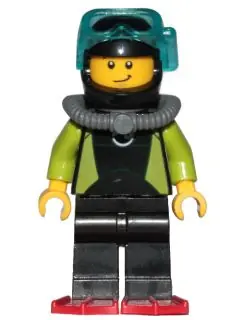 CTY0797:  Coast Guard City - Diver, Black Wetsuit with White Logo
