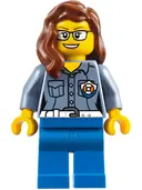 Minifigurka: CTY0809:  Coast Guard City - Female ATV Driver, Reddish Brown Female Hair over Shoulder