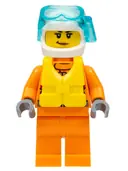 Minifigurka: CTY0826:  Coast Guard City - Female Rescuer with Scuba Diver Mask