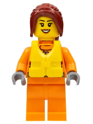 CTY0827:  Coast Guard City - Female Watercraft Pilot with Dark Red Hair
