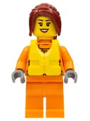 Minifigurka: CTY0827:  Coast Guard City - Female Watercraft Pilot with Dark Red Hair