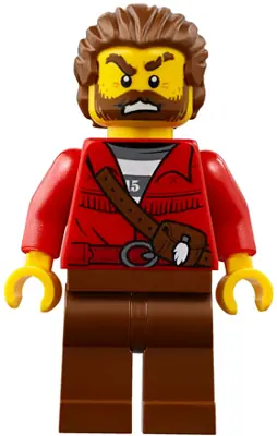 CTY0835:  Mountain Police - Crook Male with Red Fringed Shirt with Strap and Pouch, Skunk Fighter