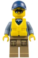 Minifigurka: CTY0837:  Mountain Police - Officer Male, Speed Boat with Life Jacket Center Buckle
