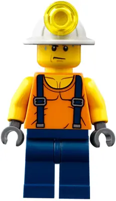 CTY0847:  Miner - Shirt with Straps, Dark Blue Legs, Mining Helmet, Sweat Drops