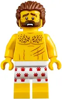 Minifigurka: CTY0850:  Mountain Police - Crook Male Bare Chest, White Underwear with Red Pawprints Pattern