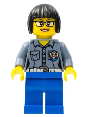 CTY0861:  Coast Guard City - Female Station Manager, Short Black Hair with Glasses