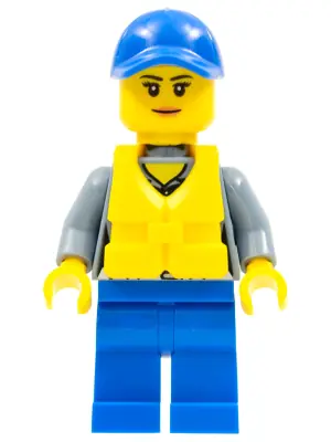 CTY0862:  Coast Guard City - Female Crew Member, Blue Cap with Life Jacket