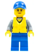 Minifigurka: CTY0862:  Coast Guard City - Female Crew Member, Blue Cap with Life Jacket