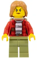 Minifigurka: CTY0867:  Mountain Police - Crook Female Jacket over 87 Prison Stripes, Backpack