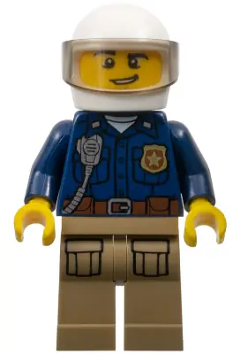 CTY0868:  Mountain Police - Officer Male, White Helmet and Smirk