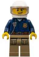 Minifigurka: CTY0868:  Mountain Police - Officer Male, White Helmet and Smirk