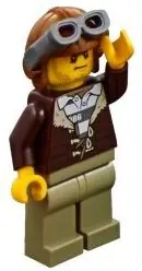 CTY0879:  Mountain Police - Crook Male with Lined Jacket over Prisoner Shirt, Aviator Cap with Goggles
