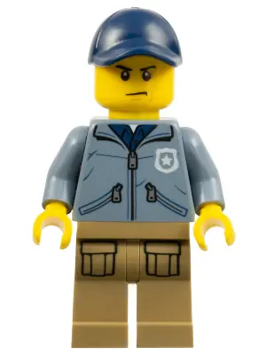CTY0883:  Mountain Police - Officer Male, Dark Blue Cap, Sand Blue Jacket