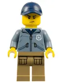 Minifigurka: CTY0883:  Mountain Police - Officer Male, Dark Blue Cap, Sand Blue Jacket