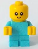 Minifigurka: CTY0894:  Baby - Medium Azure Body with Yellow Hands