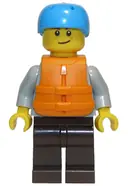 Minifigurka: CTY0914:  Rafter, Adult Son, Dark Azure Sports Helmet, Orange 2 Strap Life Jacket