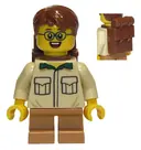 Minifigurka: CTY0915:  Camper, Male Child, Tan Shirt, Medium Nougat Short Legs, Glasses, Backpack