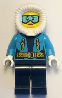 Minifigurka: CTY0926:  Arctic Explorer Female - Fur-Lined Hood, Light Blue Ski Goggles