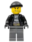 Minifigurka: CTY0930:  Police - City Bandit Crook, Black Knit Cap, Black Stubble