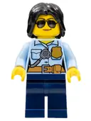 Minifigurka: CTY0936:  Police Officer, Female, Dark Blue Legs, Sunglasses