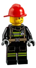 Minifigurka: CTY0951:  Fire - Reflective Stripes, Stubble Beard, Red Helmet