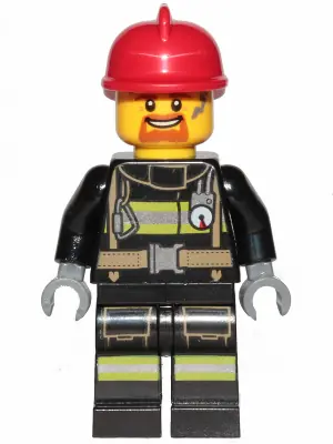 CTY0965:  Fire - Reflective Stripes with Utility Belt, Red Fire Helmet, Goatee
