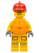 Minifigurka: CTY0974:  Fire - Reflective Stripes, Bright Light Orange Suit, Life Jacket, Red Fire Helmet