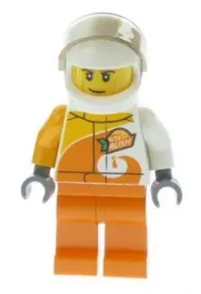 CTY0983:  Desert Rally Racer Driver with Orange 'ViTA RUSH' Logo and Dark Tan Eyebrows