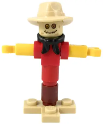 CTY0986:  Scarecrow - Tan Fedora, Black Bandana, Red Shirt